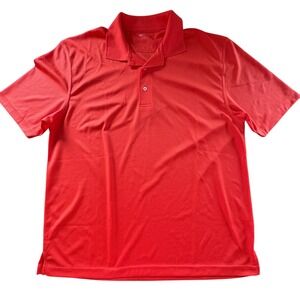 Sport-Tek Mens Orange Short Sleeve Pique Mesh Polo Shirt K469 Size Large